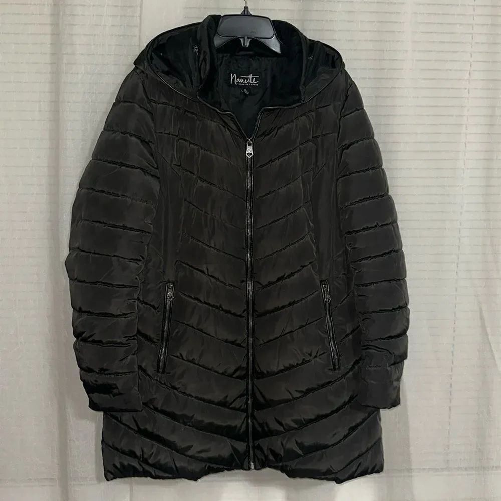 Nanette Lenore XL Black Puffer Parka Jacket